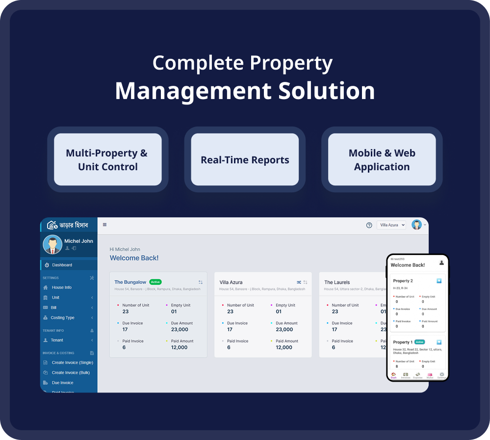 Dashboard preview for Apartment Management